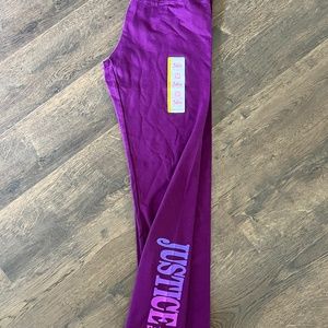 Justice Girls Purple Plum Leggings Size L (12/14)